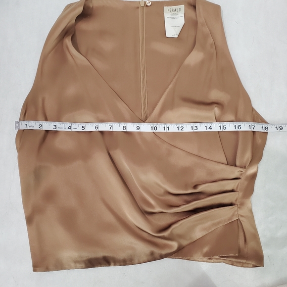 Louis Feraud Gorgeous 100% Silk Wrap Front Tank Blouse with Matching Scarf Set - Picture 15 of 16